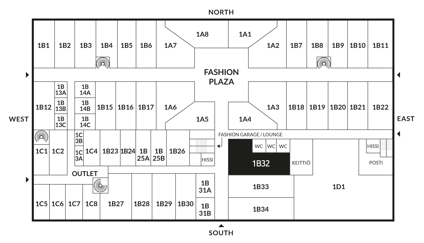 Showroom 1B32, FC sijainti1-krs